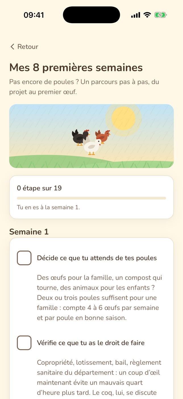 Parcours Mes 8 premières semaines